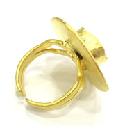 Adjustable Ring Blank, (10mm blank )  Gold Plated Brass G5373
