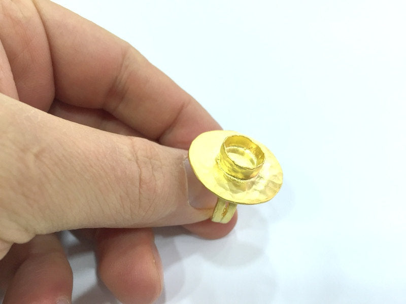 Adjustable Ring Blank, (10mm blank )  Gold Plated Brass G5373