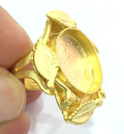 Adjustable Ring Blank, (20mm blank )  Gold Plated Brass G5375