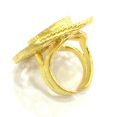 Adjustable Ring Blank, (18x13mm blank )  Gold Plated Brass G5377