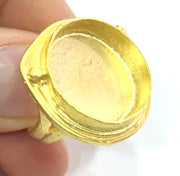 Adjustable Ring Blank, (20mm blank )  Gold Plated Brass G5379