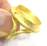 Adjustable Ring Blank, (20mm blank )  Gold Plated Brass G5379