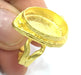 Adjustable Ring Blank, (18x13mm blank )  Gold Plated Brass G5380