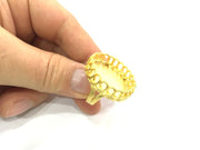 Adjustable Ring Blank, (27mm blank )  Gold Plated Brass G17500