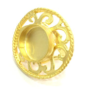 Adjustable Ring Blank, (16mm blank )  Gold Plated Brass G5382