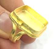 Adjustable Ring Blank, (20x20mm blank )  Gold Plated Brass G5383