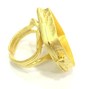 Adjustable Ring Blank, (20x20mm blank )  Gold Plated Brass G5383