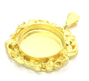 Gold Pendant Blank Base Setting Necklace Blank Mountings Gold Plated Brass    (25 mm blank) G5389