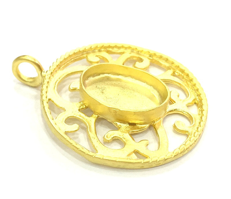 Gold Plated Brass Mountings ,  Blanks   (18x13mm blank) G5390