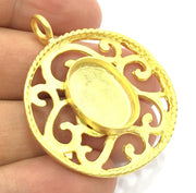Gold Plated Brass Mountings ,  Blanks   (18x13mm blank) G5390