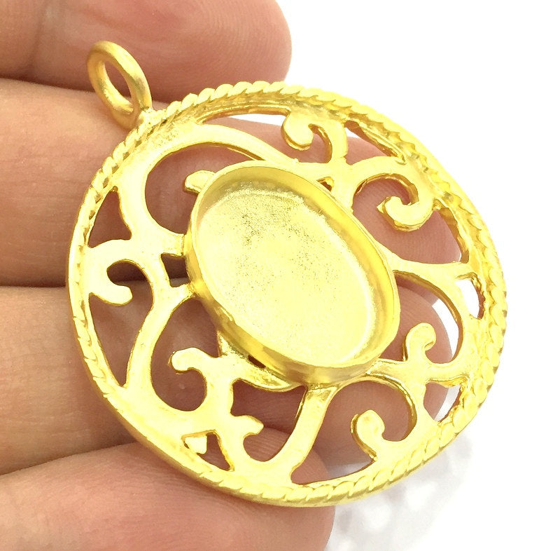 Gold Plated Brass Mountings ,  Blanks   (18x13mm blank) G5390