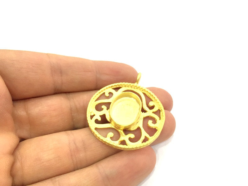 Gold Plated Brass Mountings ,  Blanks   (18x13mm blank) G5390