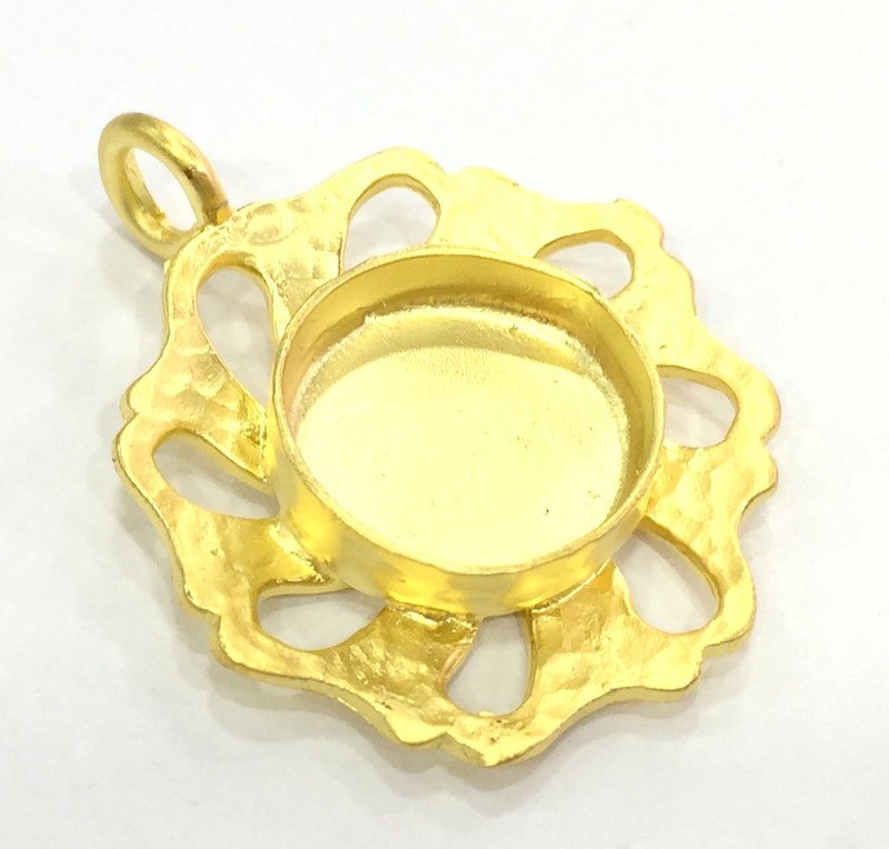 Gold Plated Brass Mountings ,  Blanks   (16mm blank) G5391