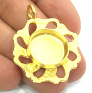 Gold Plated Brass Mountings ,  Blanks   (16mm blank) G5391