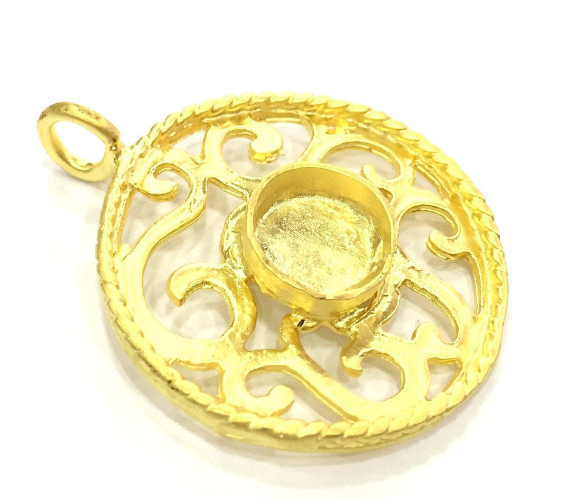 Gold Plated Brass Mountings ,  Blanks   (10mm blank) G5393