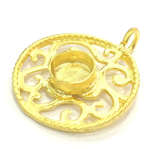 Gold Plated Brass Mountings ,  Blanks   (10mm blank) G5393
