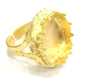 Adjustable Ring Blank, (20mm blank )  Gold Plated Brass G5395