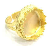 Adjustable Ring Blank, (20mm blank )  Gold Plated Brass G5395