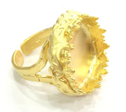 Adjustable Ring Blank, (20mm blank )  Gold Plated Brass G5395