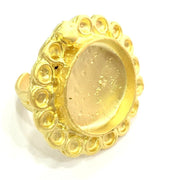 Adjustable Ring Blank, (20mm blank )  Gold Plated Brass G5396