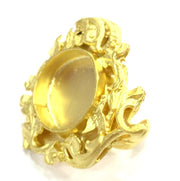 Adjustable Ring Blank, (16mm blank )  Gold Plated Brass G5398