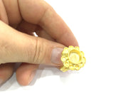 Adjustable Ring Blank, (10mm blank )  Gold Plated Brass G5399