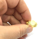 Gold Ring Blank Ring Setting Ring Bezel Base Cabochon Mountings Adjustable Ring Blank, (10mm blank )  Gold Plated Brass G5372