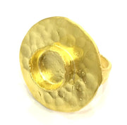 Adjustable Ring Blank, (10mm blank )  Gold Plated Brass G5373