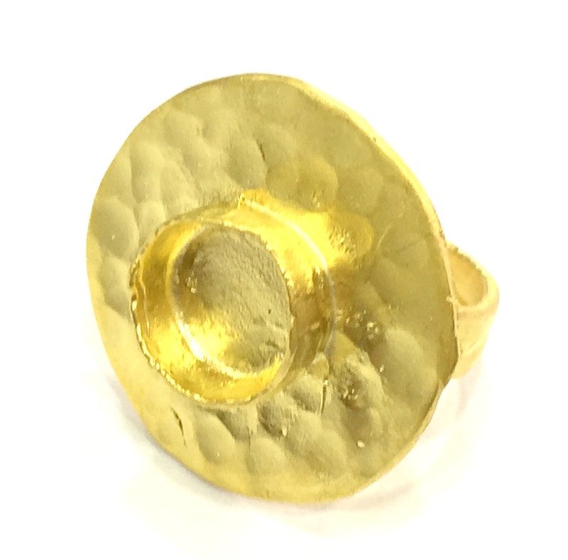 Adjustable Ring Blank, (10mm blank )  Gold Plated Brass G5373