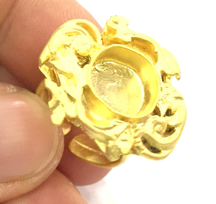 Adjustable Ring Blank, (10mm blank )  Gold Plated Brass G5374