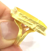Adjustable Ring Blank, (25x25mm blank )  Gold Plated Brass G5376