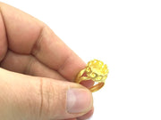 Adjustable Ring Blank, (12mm blank )  Gold Plated Brass G5378