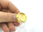 Adjustable Ring Blank, (20mm blank )  Gold Plated Brass G5379