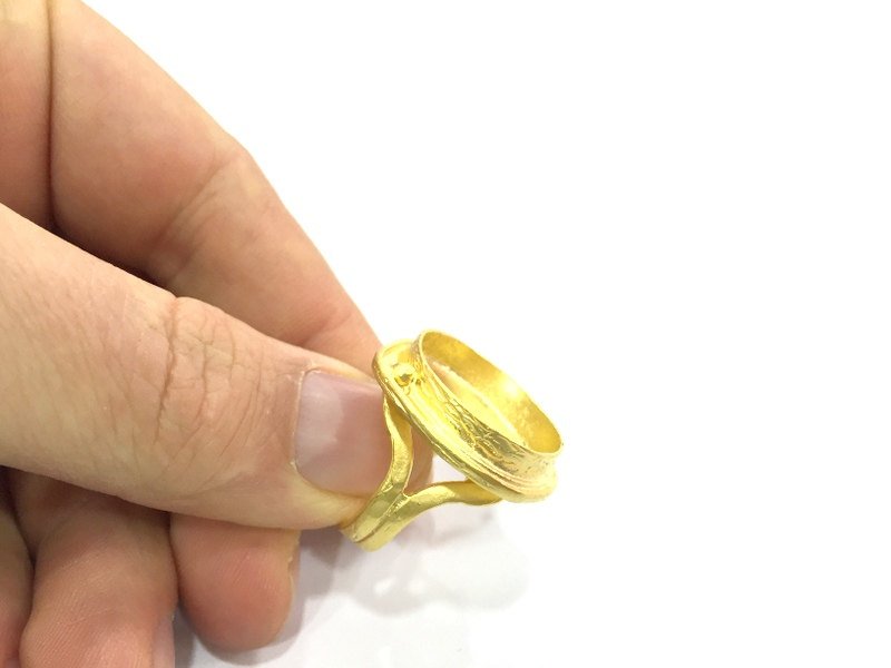 Adjustable Ring Blank, (20mm blank )  Gold Plated Brass G5379
