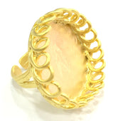 Adjustable Ring Blank, (27mm blank )  Gold Plated Brass G17500