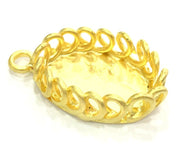 Gold Plated Brass Mountings ,  Blanks   (25x18 mm blank) G5387