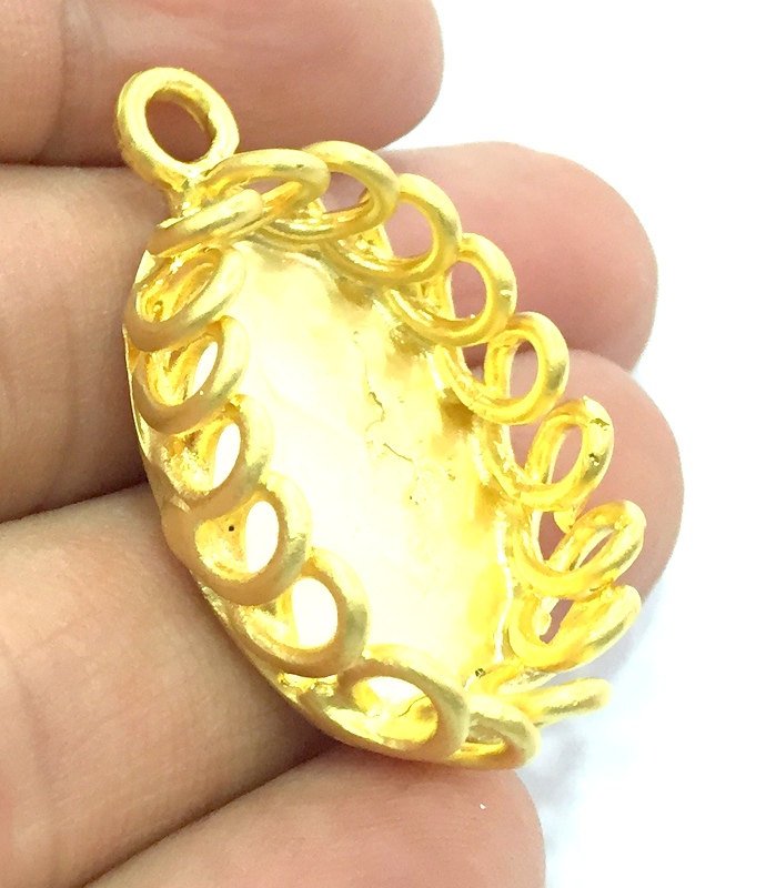 Gold Plated Brass Mountings ,  Blanks   (25x18 mm blank) G5387