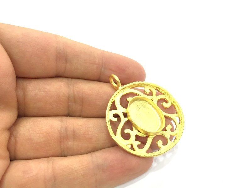 Gold Plated Brass Mountings ,  Blanks   (18x13mm blank) G5390