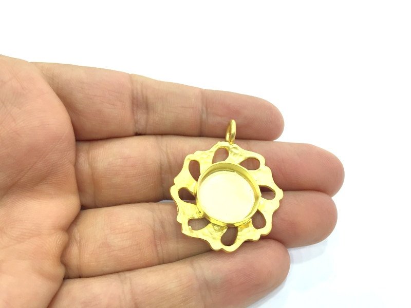 Gold Plated Brass Mountings ,  Blanks   (16mm blank) G5391