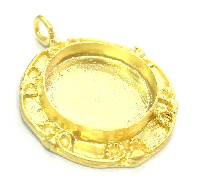Gold Plated Brass Mountings ,  Blanks   (25mm blank) G5392