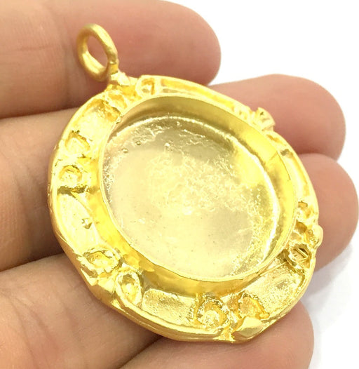 Gold Plated Brass Mountings ,  Blanks   (25mm blank) G5392