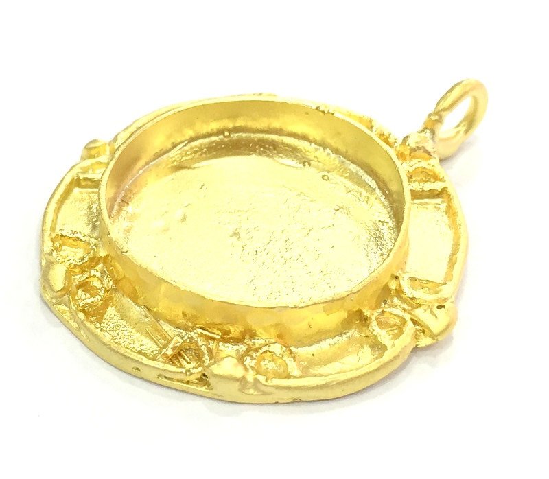 Gold Plated Brass Mountings ,  Blanks   (25mm blank) G5392