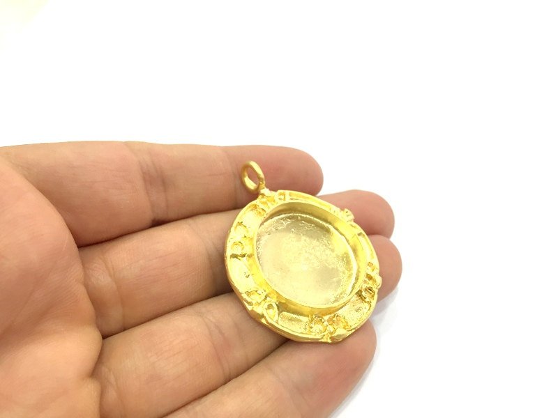 Gold Plated Brass Mountings ,  Blanks   (25mm blank) G5392