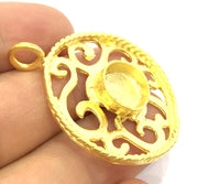Gold Plated Brass Mountings ,  Blanks   (10mm blank) G5393