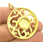 Gold Plated Brass Mountings ,  Blanks   (10mm blank) G5393