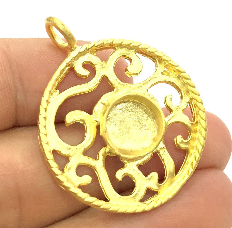 Gold Plated Brass Mountings ,  Blanks   (10mm blank) G5393