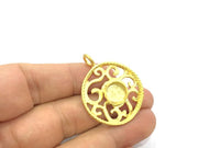 Gold Plated Brass Mountings ,  Blanks   (10mm blank) G5393