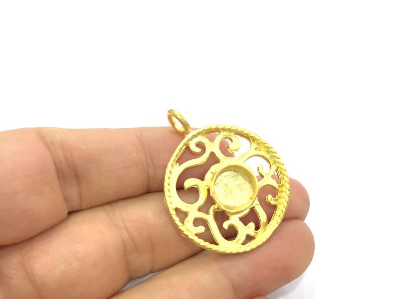 Gold Plated Brass Mountings ,  Blanks   (10mm blank) G5393