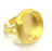 Gold Ring Blank Ring Settings Ring Bezel Base Cabochon Mountings Adjustable (20mm blank )  Gold Plated Brass G5394