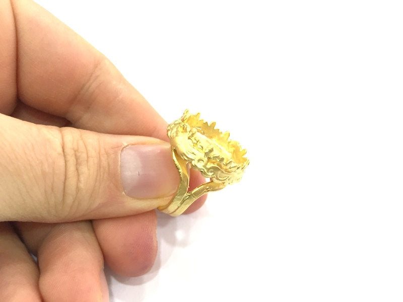 Adjustable Ring Blank, (20mm blank )  Gold Plated Brass G5395